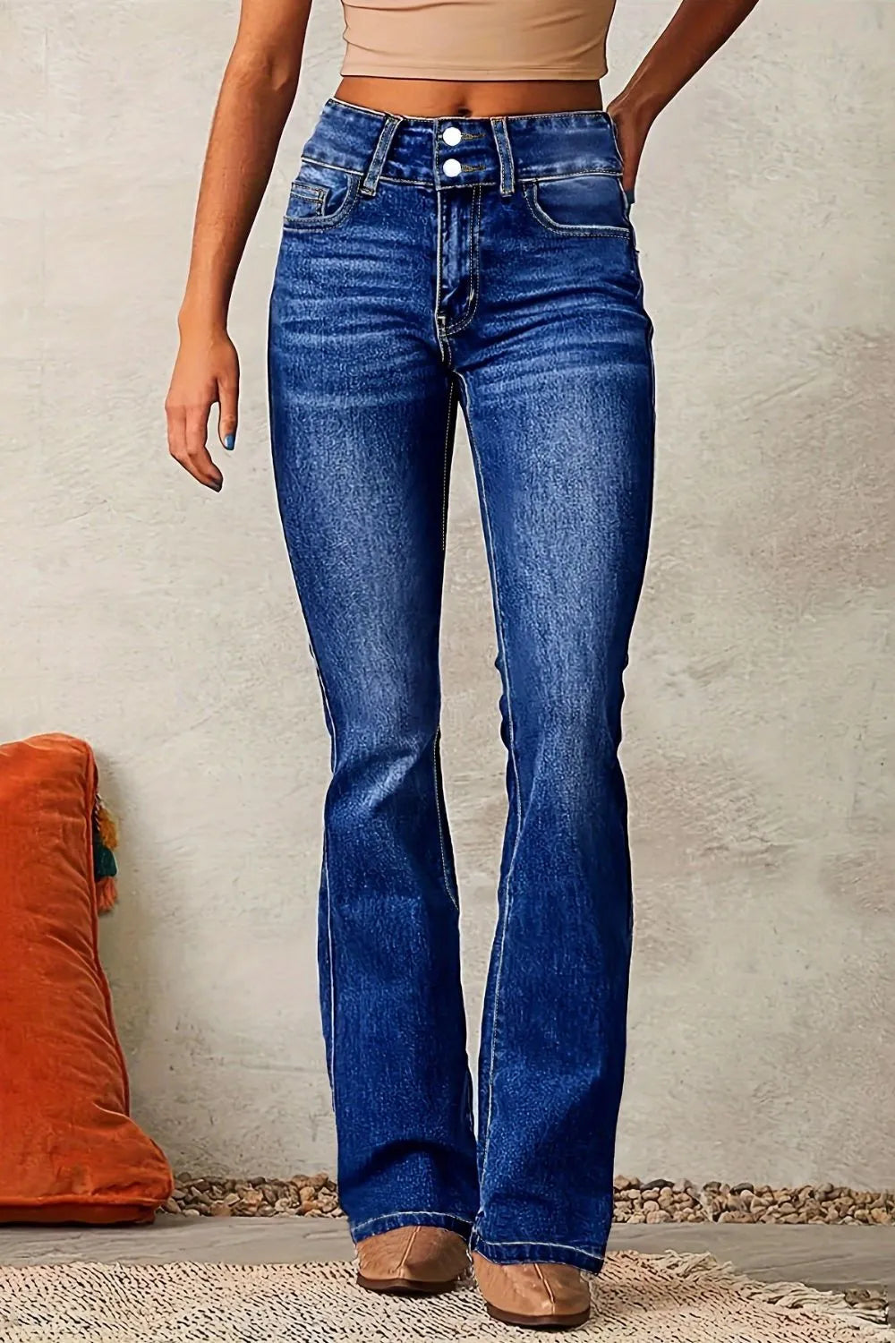 Cat Whisker Washed Bootcut Jeans  Shop One Place
