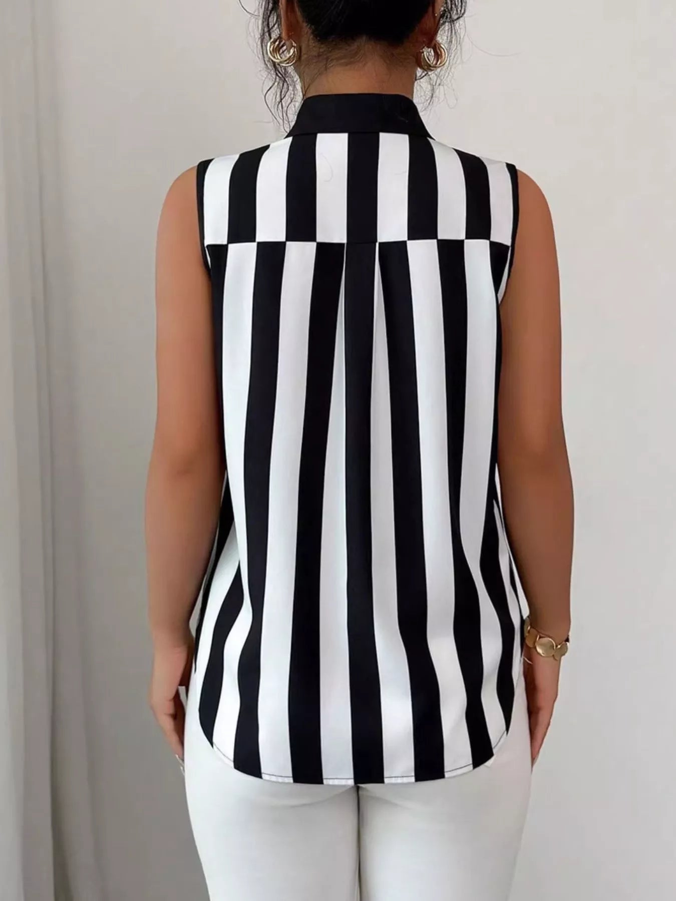 Button Up Sleeveless Shirt  Shop One Place