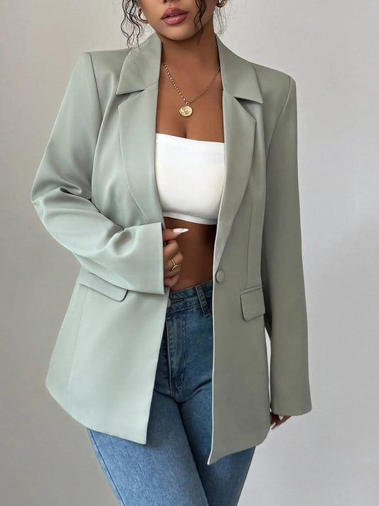 Women's One Button Lapel Collar Blazer  Shop One Place