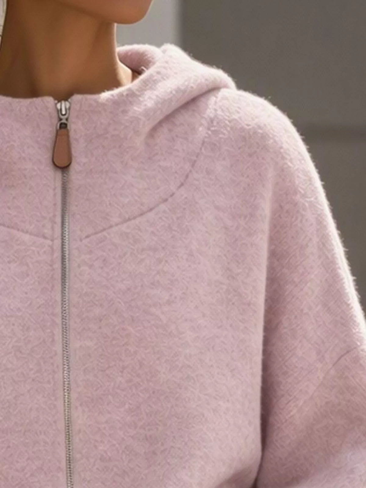 Women's Hooded Zip-Up Knit Cardigan – view 9