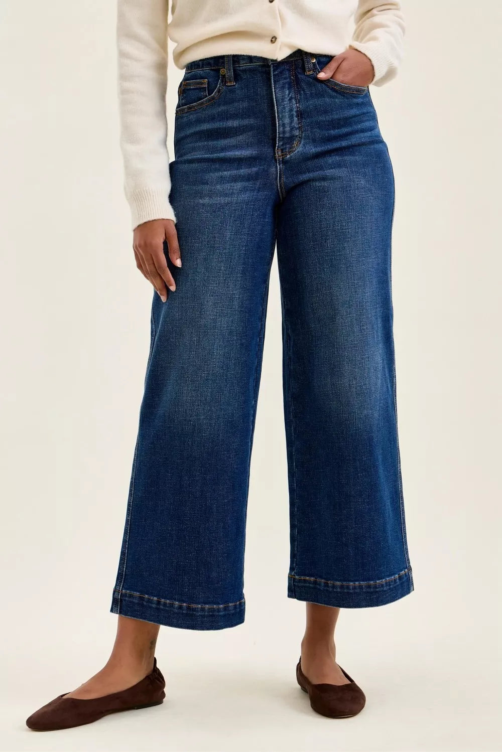 Judy Blue High Waist T.C. Claudia Ankle Wide Jeans  Shop One Place