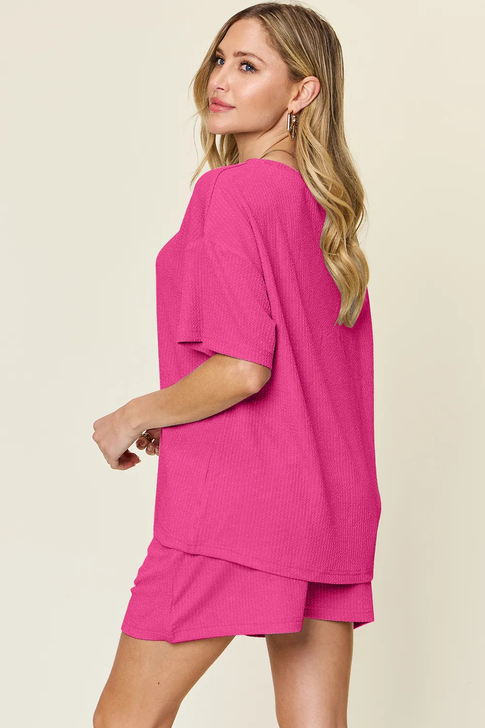 Double Take Basic style Round Neck Solid Set  Shop One Place
