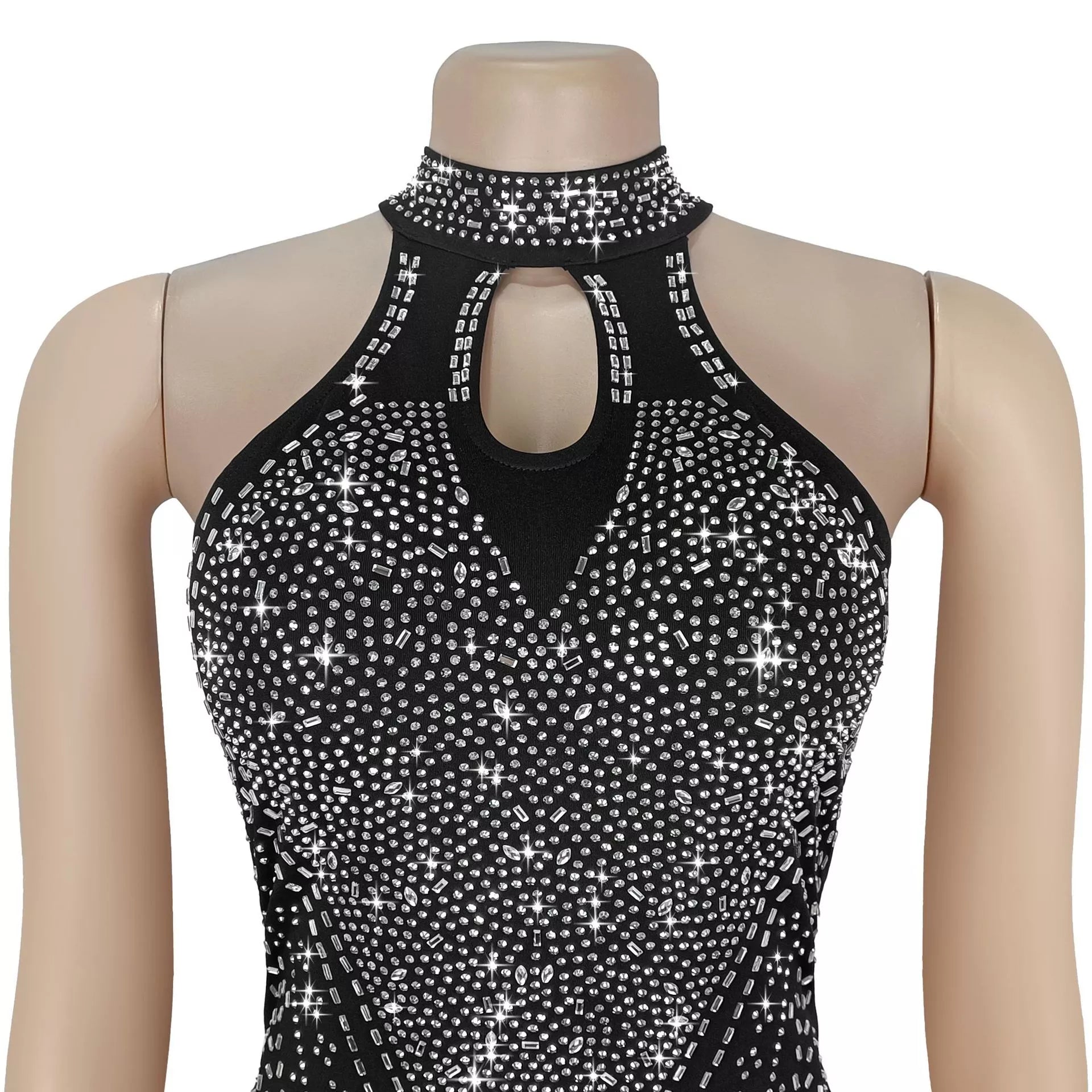 Sparkling Rhinestone Cutout Jumpsuit  Shop One Place
