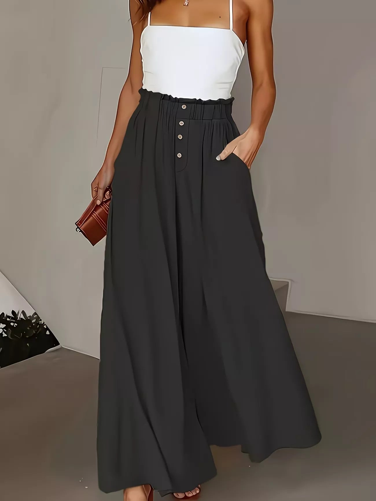 High Waist Wide Leg Pants  Shop One Place