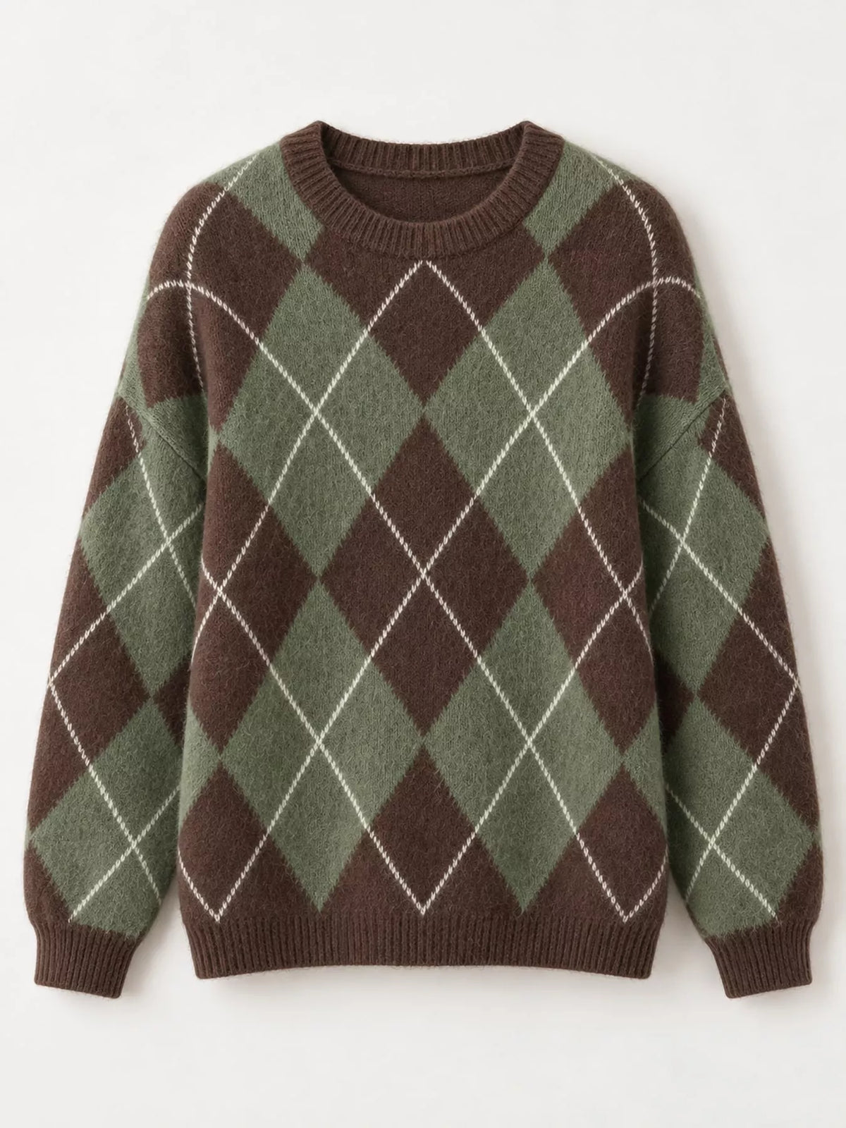 Women's Argyle Fuzzy Knit Sweater – view 25