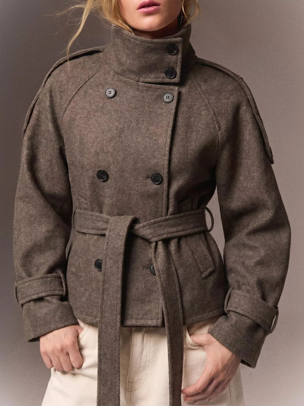 Women's Double-Breasted Belted Coat – view 5