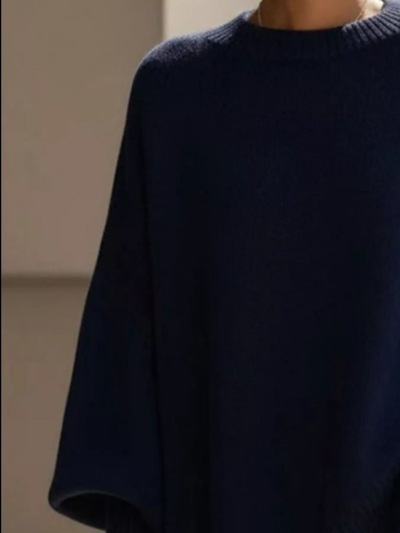 Oversized Batwing Sleeve Round Neck Sweater  Shop One Place