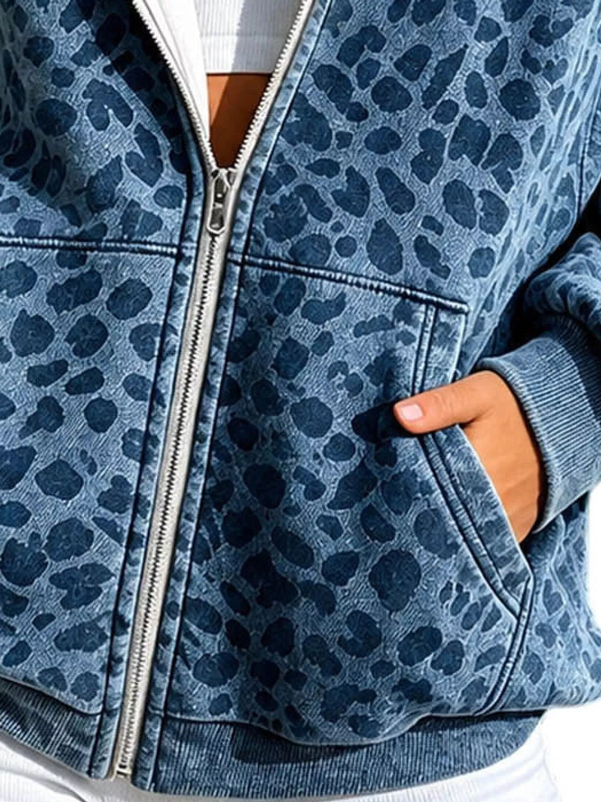 Women's Leopard Print Zip-Up Hoodie – view 4