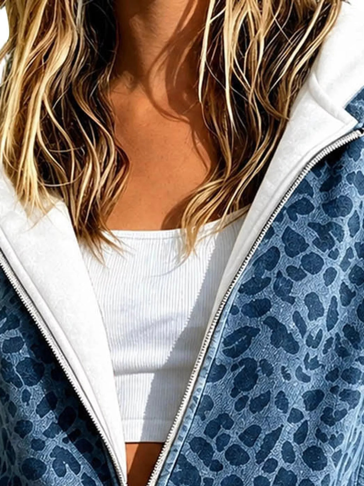 Women's Leopard Print Zip-Up Hoodie – view 3