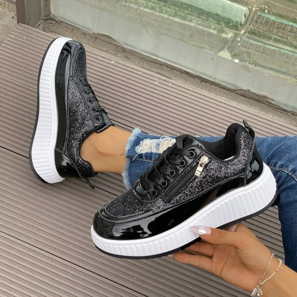 Lace Up Platform Sneakers  Shop One Place