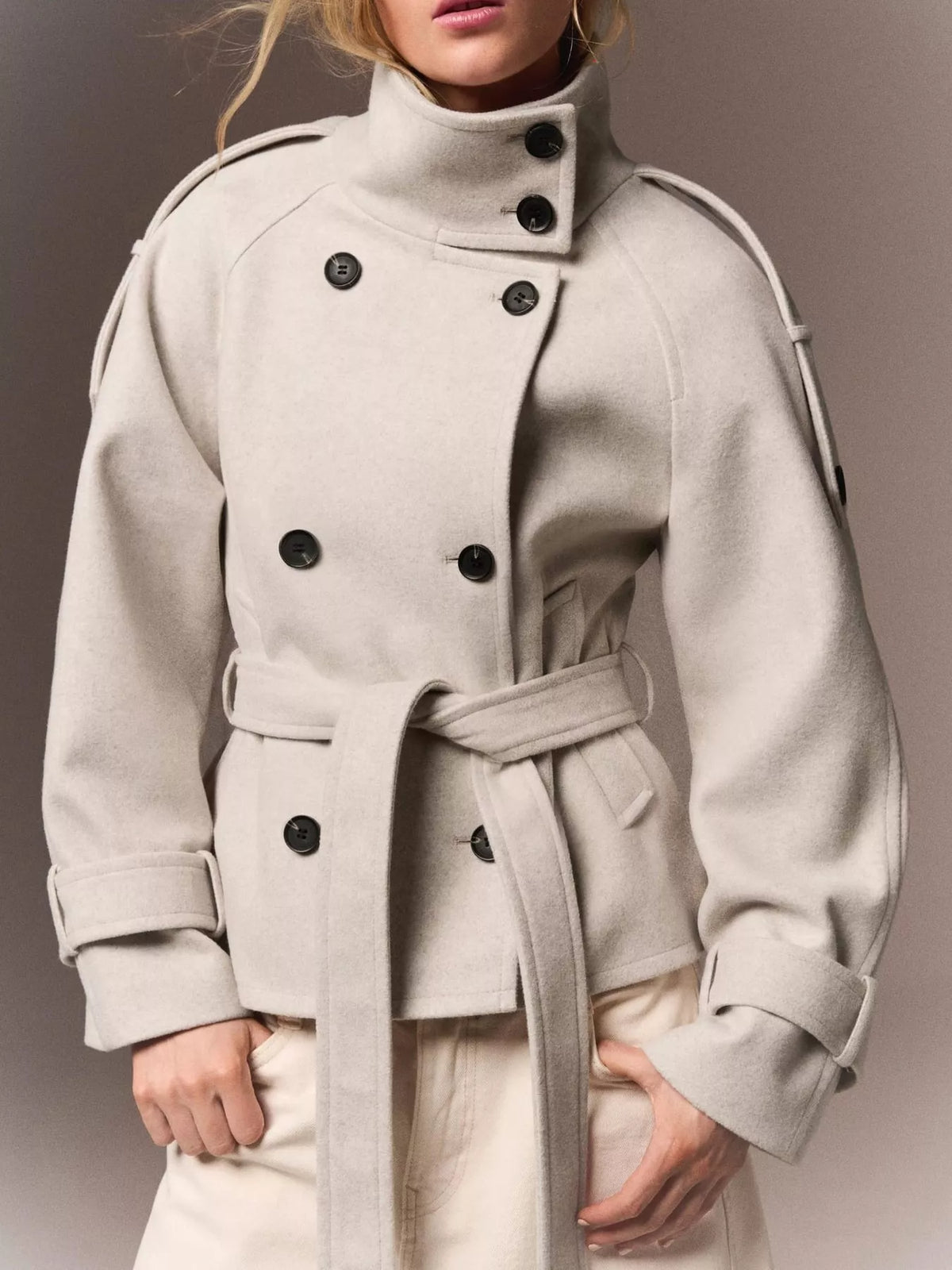 Women's Double-Breasted Belted Coat