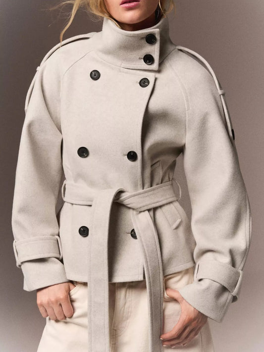 Women's Double-Breasted Belted Coat