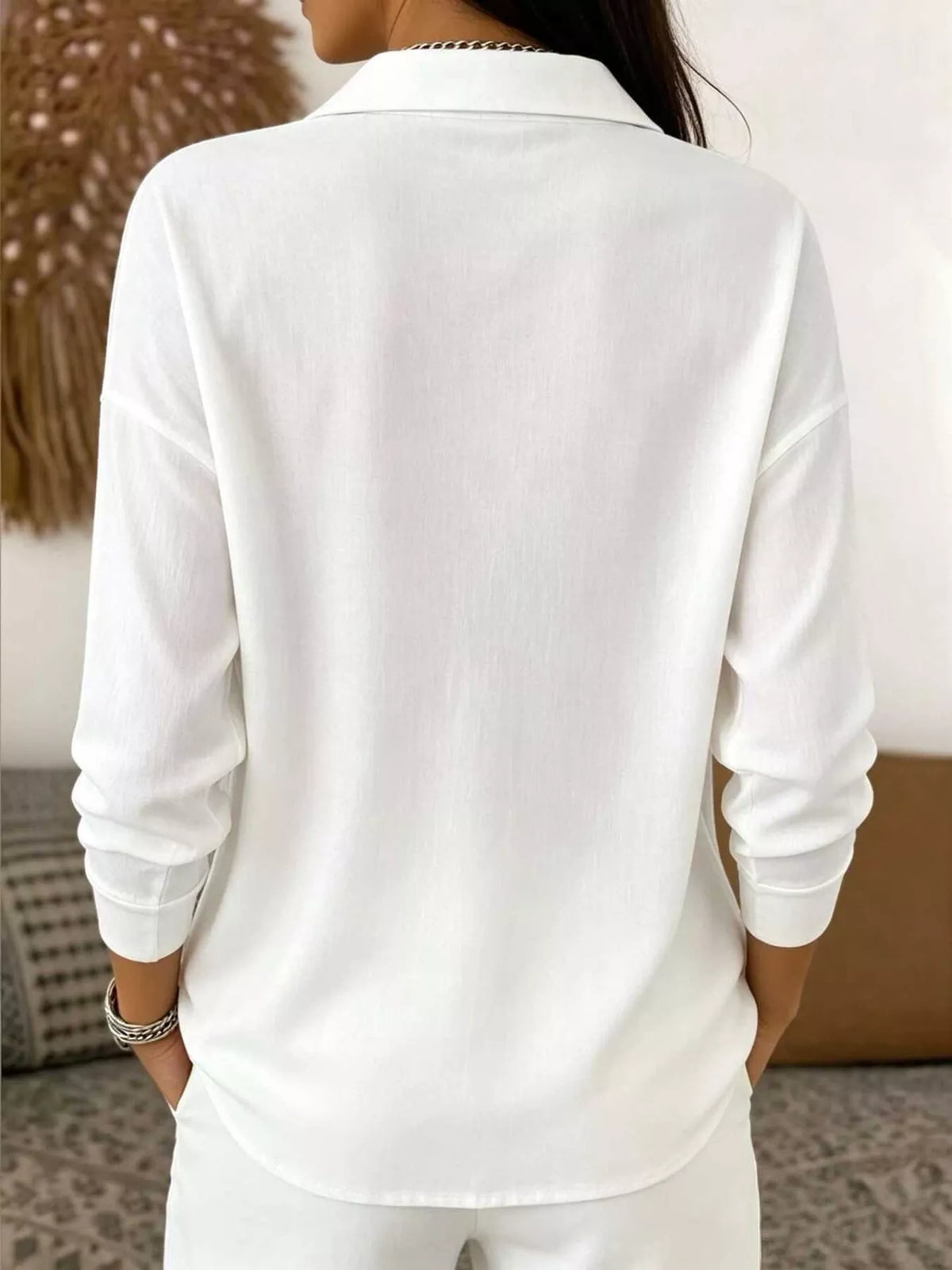 Women's Waffle Knit Snap-Front Blouse – view 8