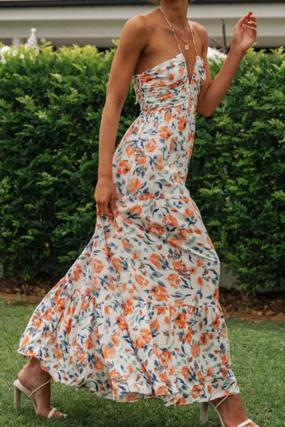 Printed Halter Neck Cami Dress  Shop One Place