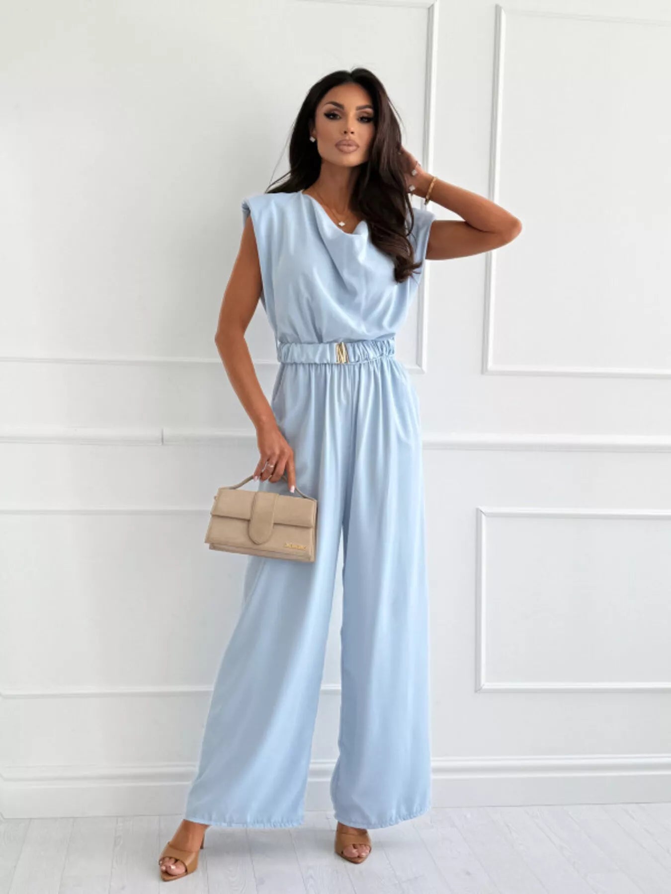 Cowl Neck Wide-Leg Jumpsuit  Shop One Place