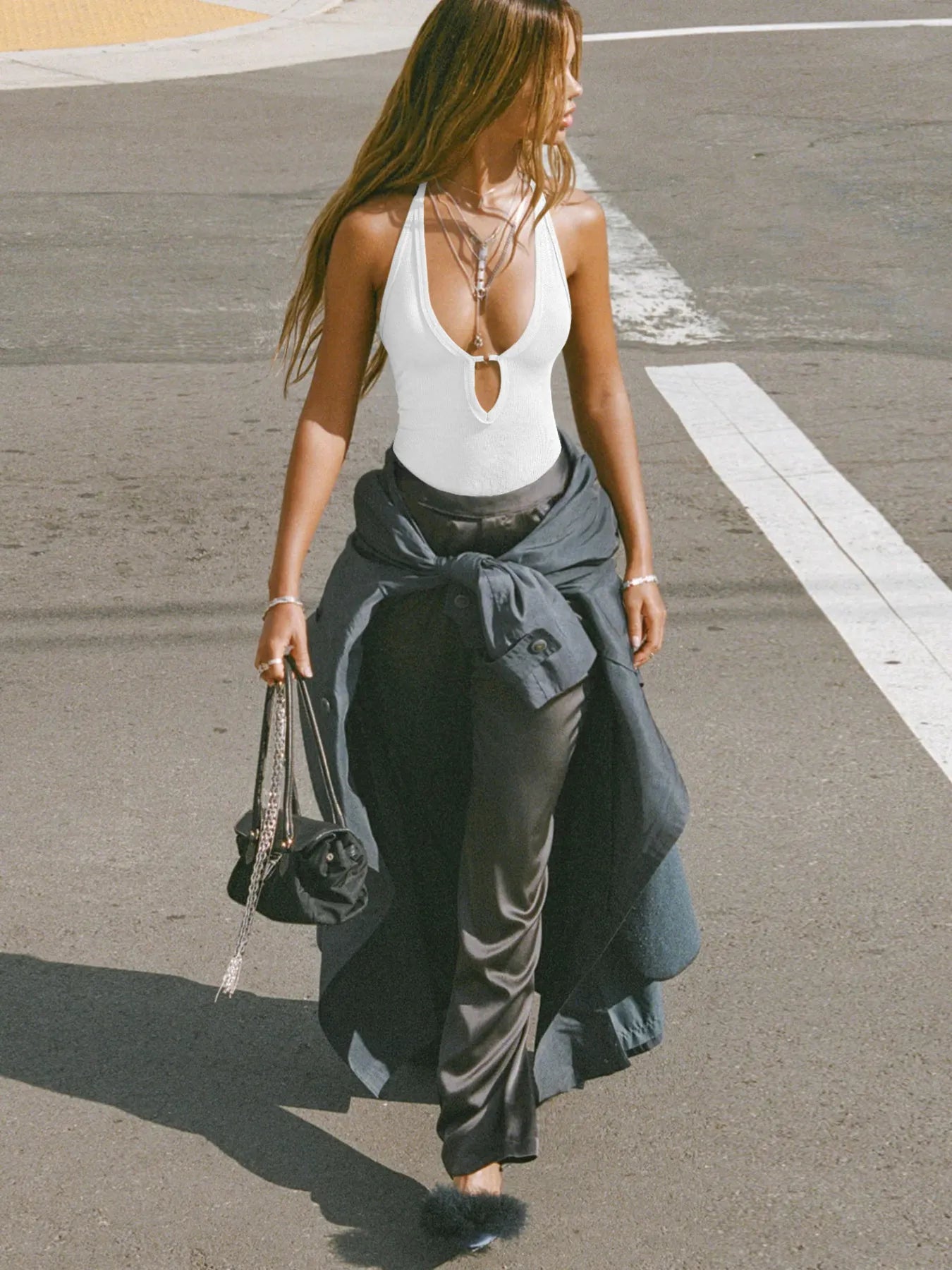 Cutout Ribbed Tank Top  Shop One Place