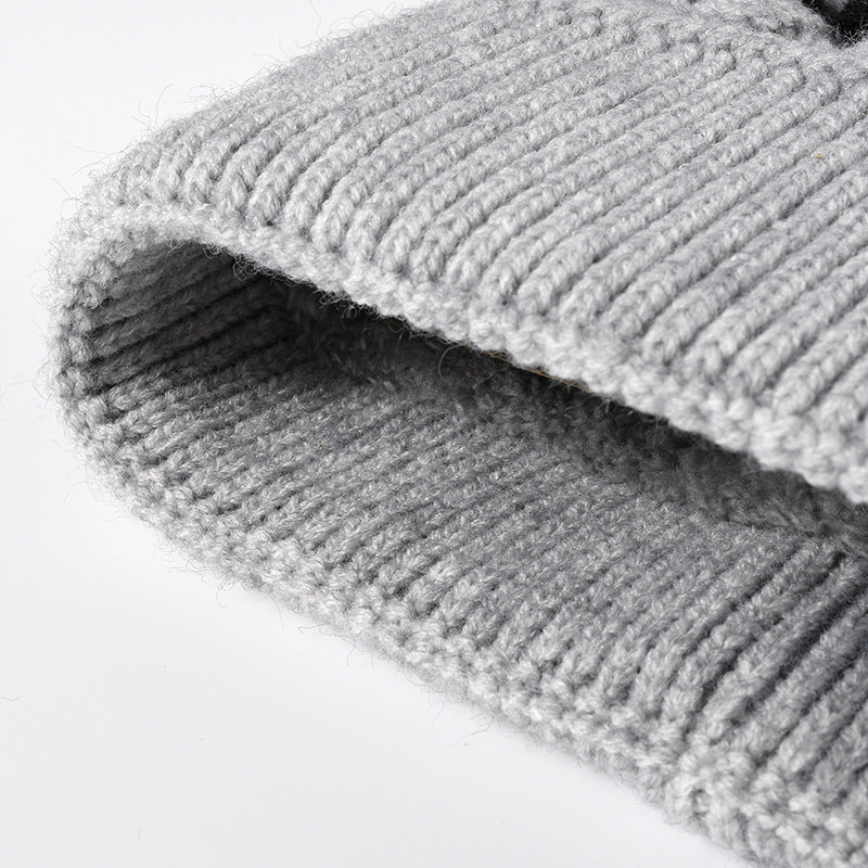 Striped Contrast Knit Hat with Pom-pom  Shop One Place