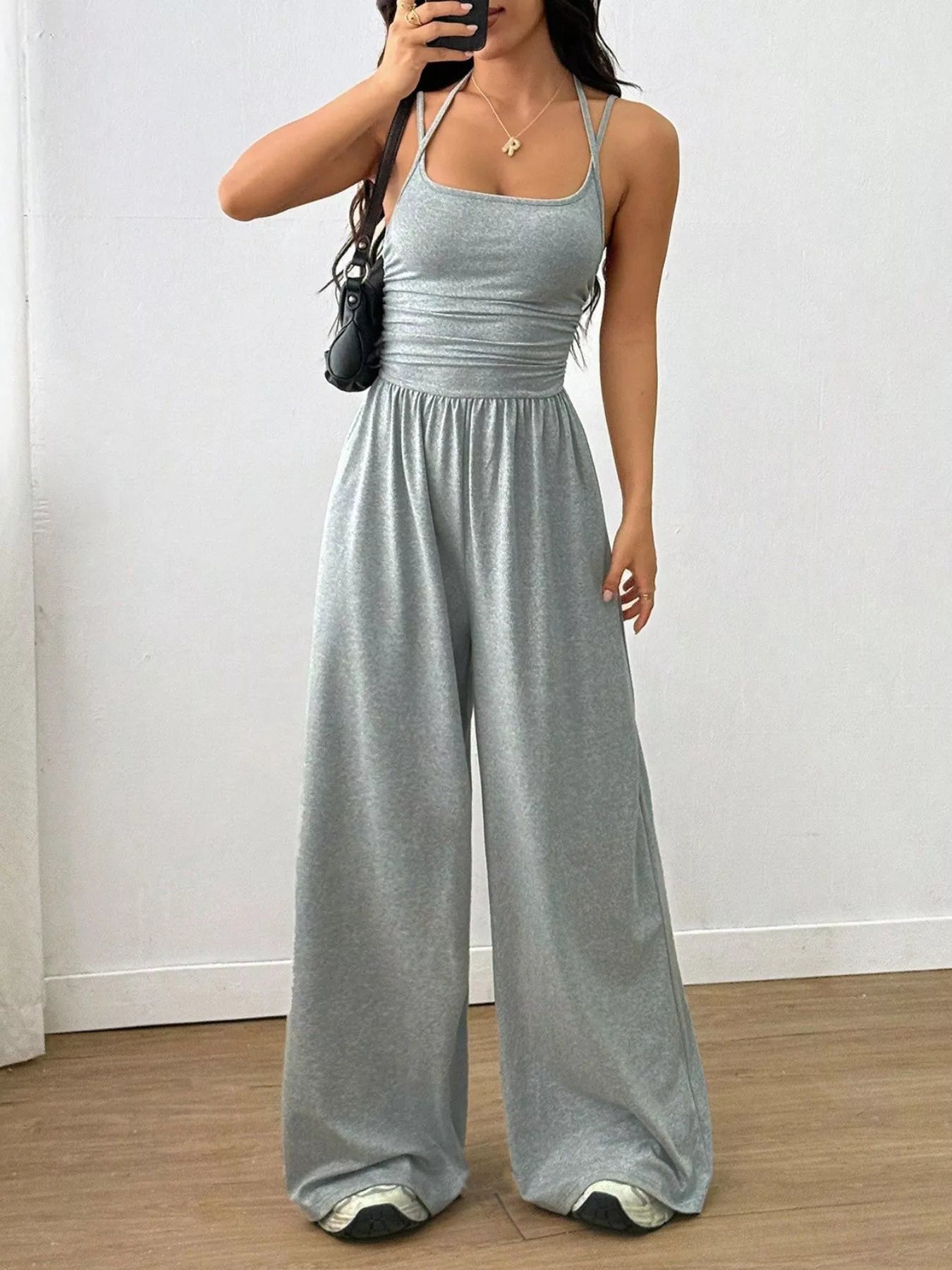 Spaghetti Strap Wide Leg Jumpsuit  Shop One Place