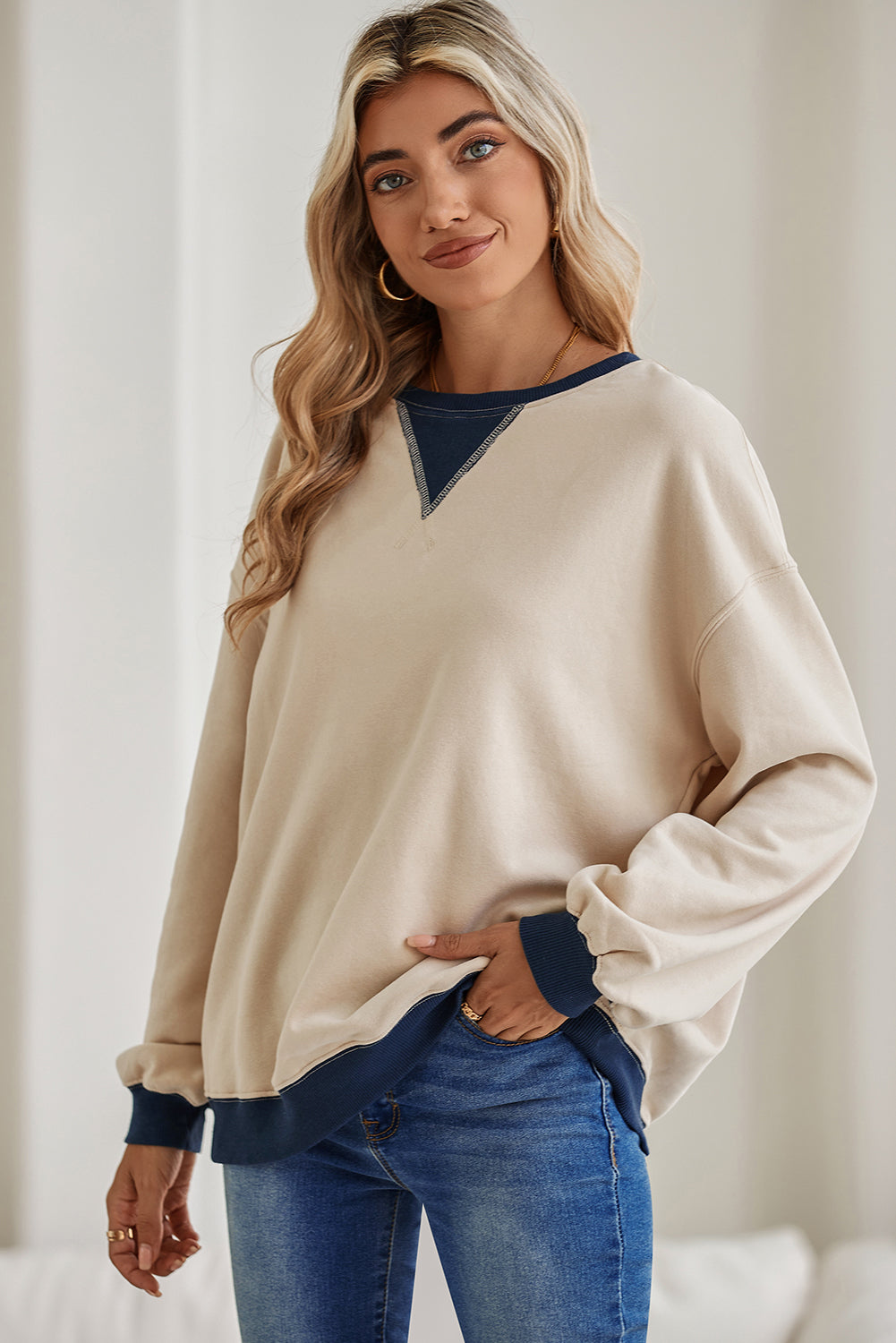 Drop Shoulder Crewneck Oversized Sweatshirt