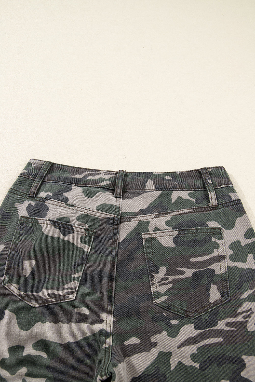 Green Camo Multi Pocket Cargo Wide Leg Jeans  Shop One Place