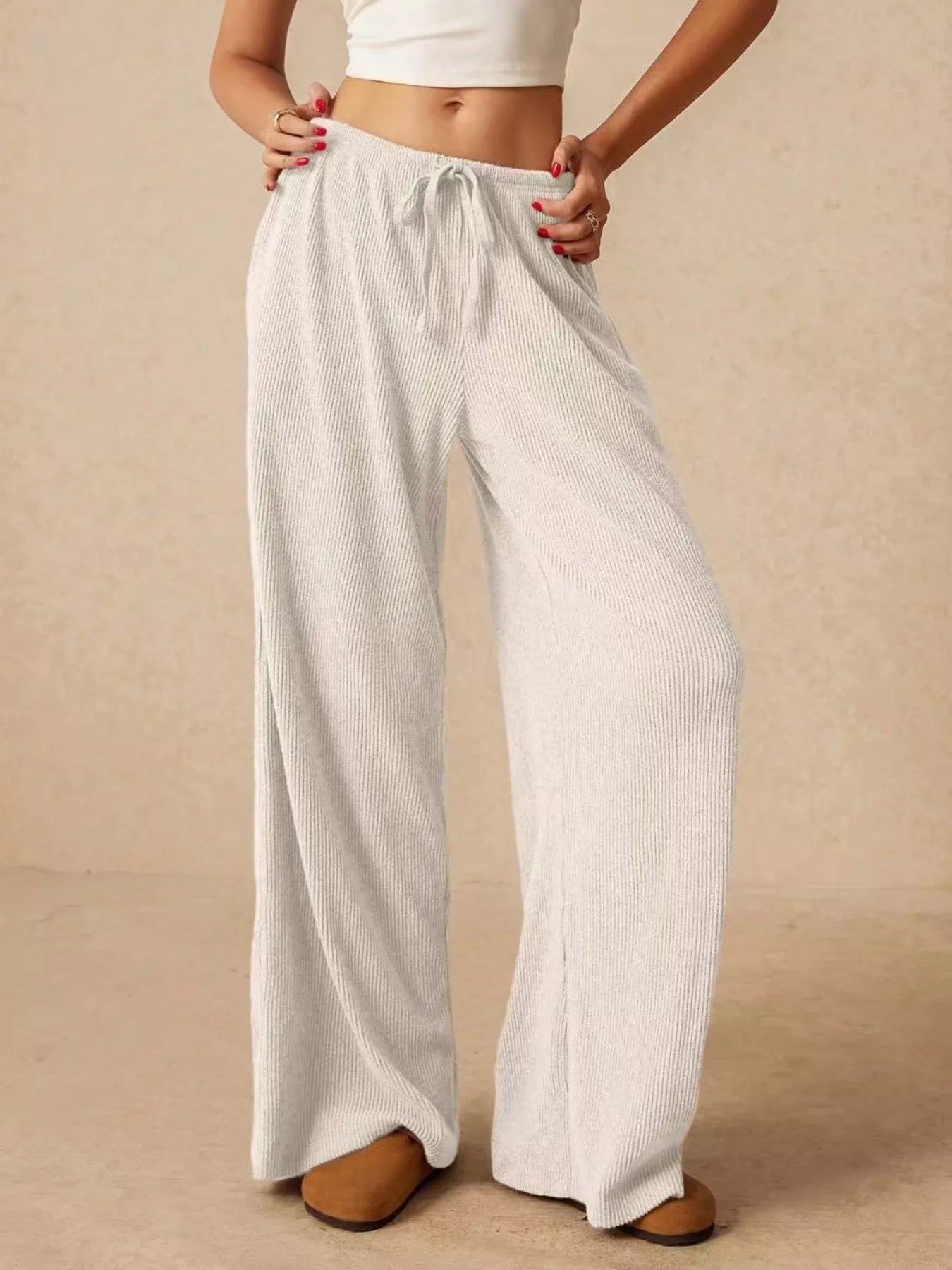 Drawstring Wide Leg Pants  Shop One Place