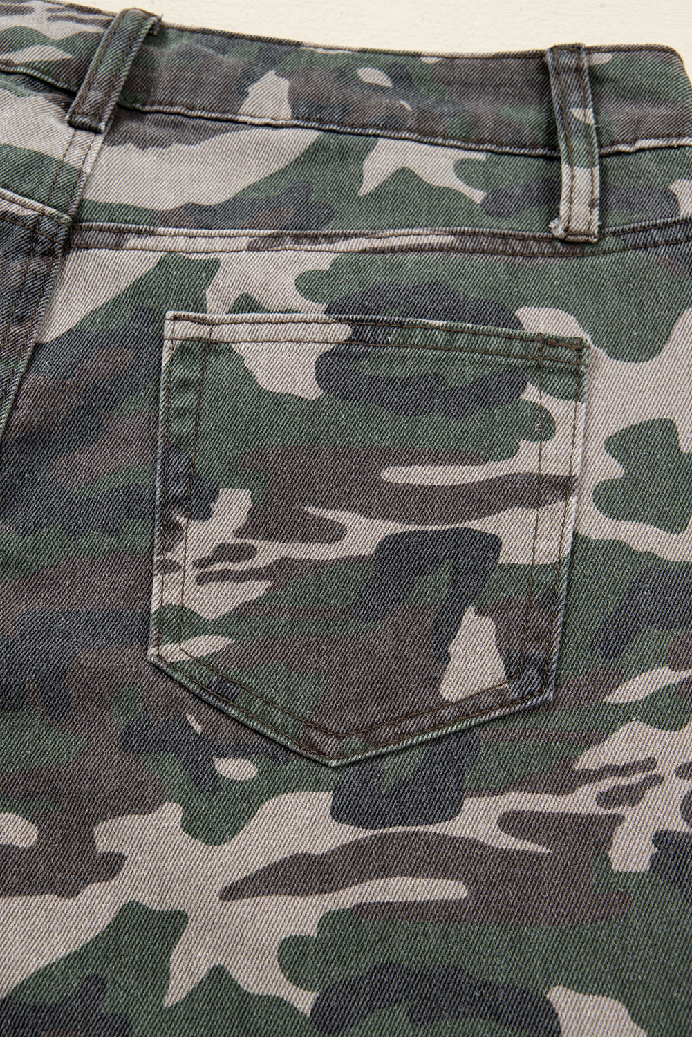 Green Camo Multi Pocket Cargo Wide Leg Jeans  Shop One Place