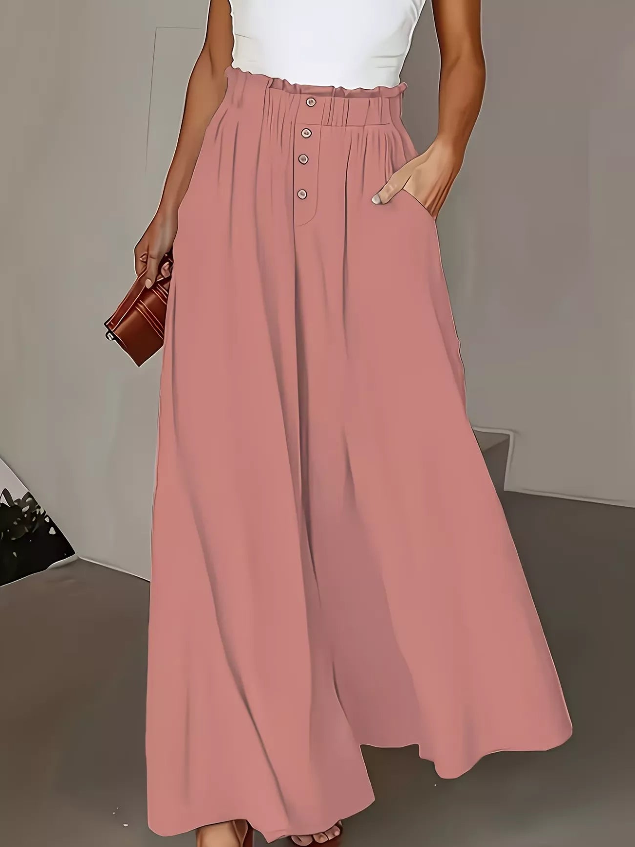 High Waist Wide Leg Pants  Shop One Place