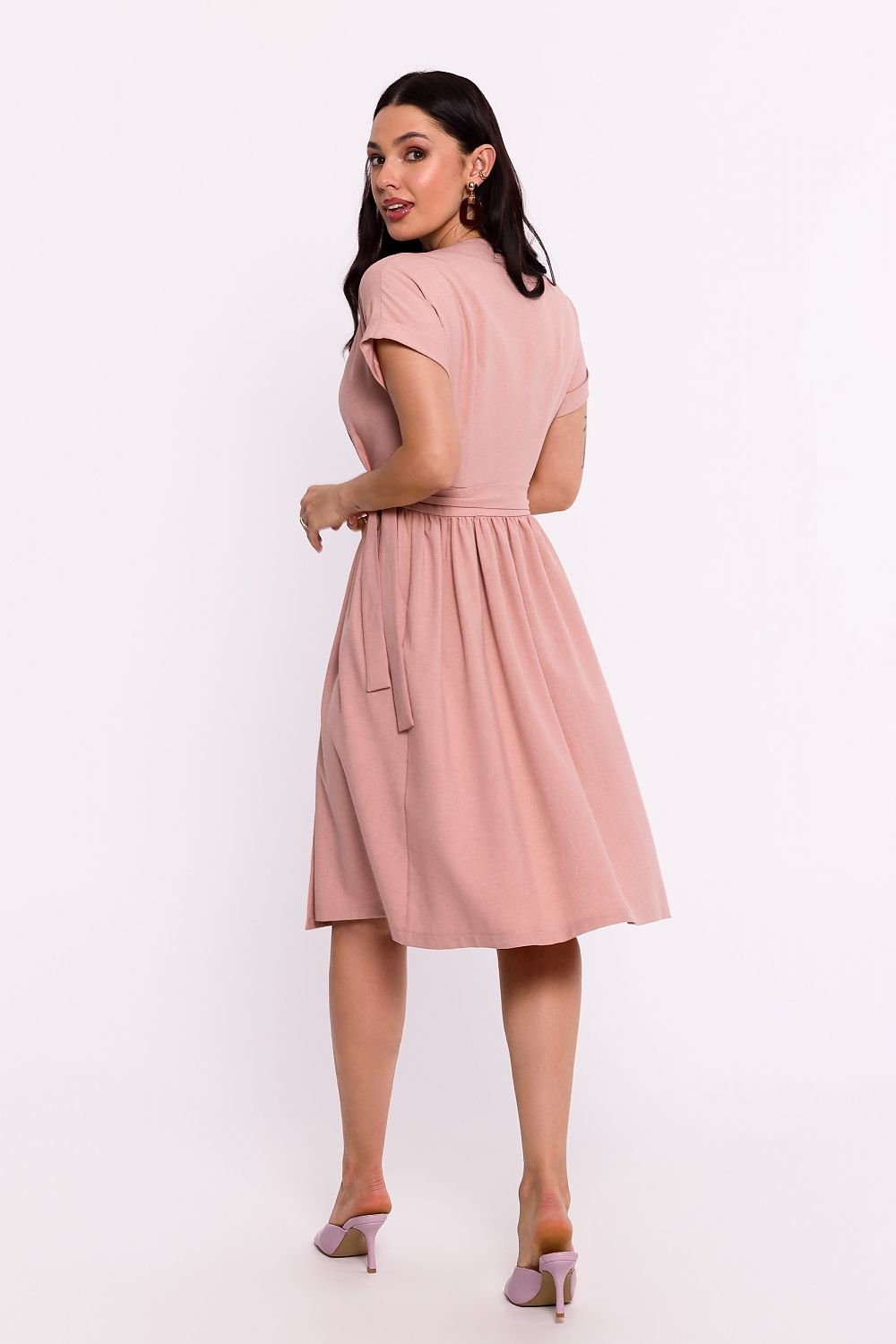 Flared Skirt Envelope Dress