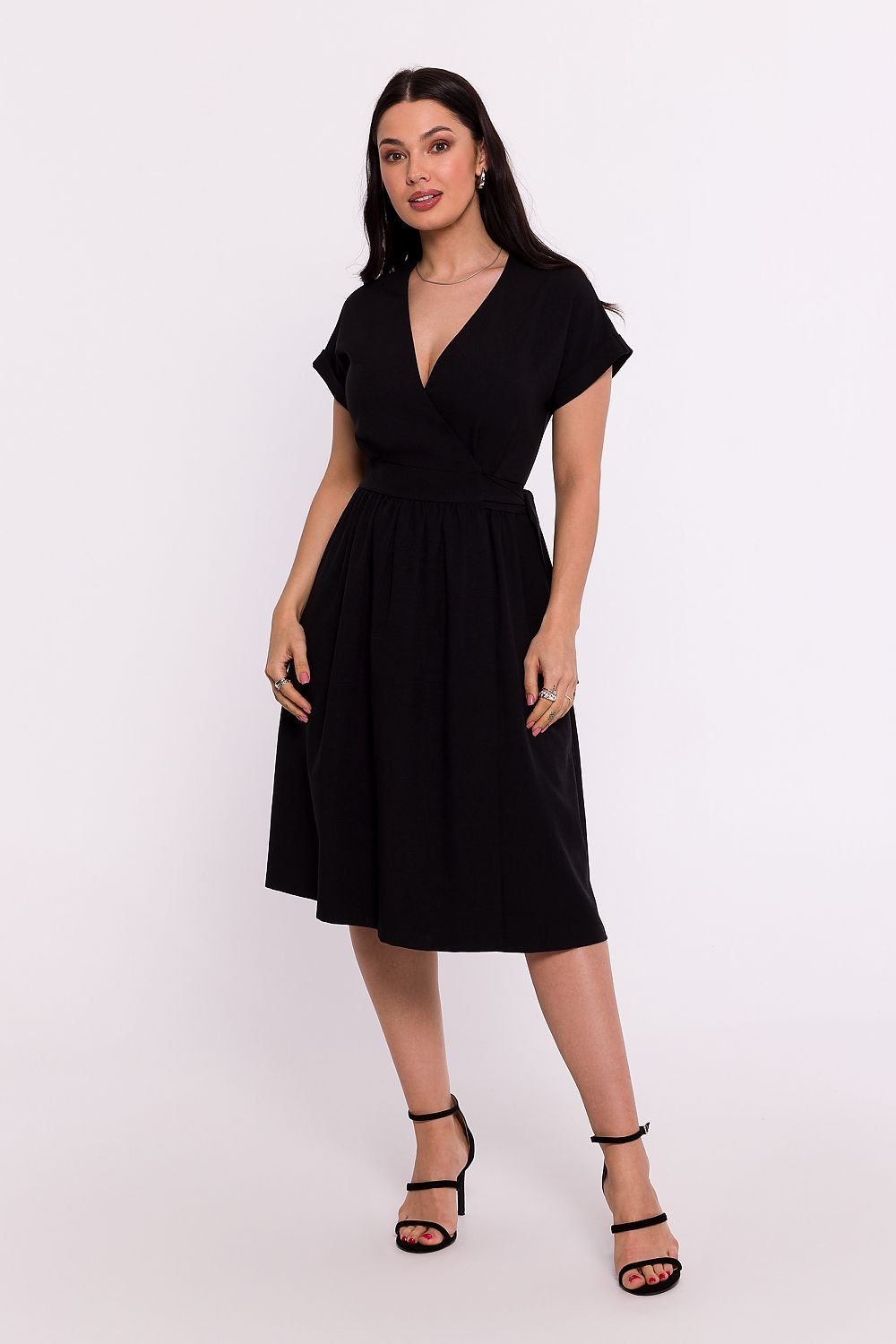 Flared Skirt Envelope Dress