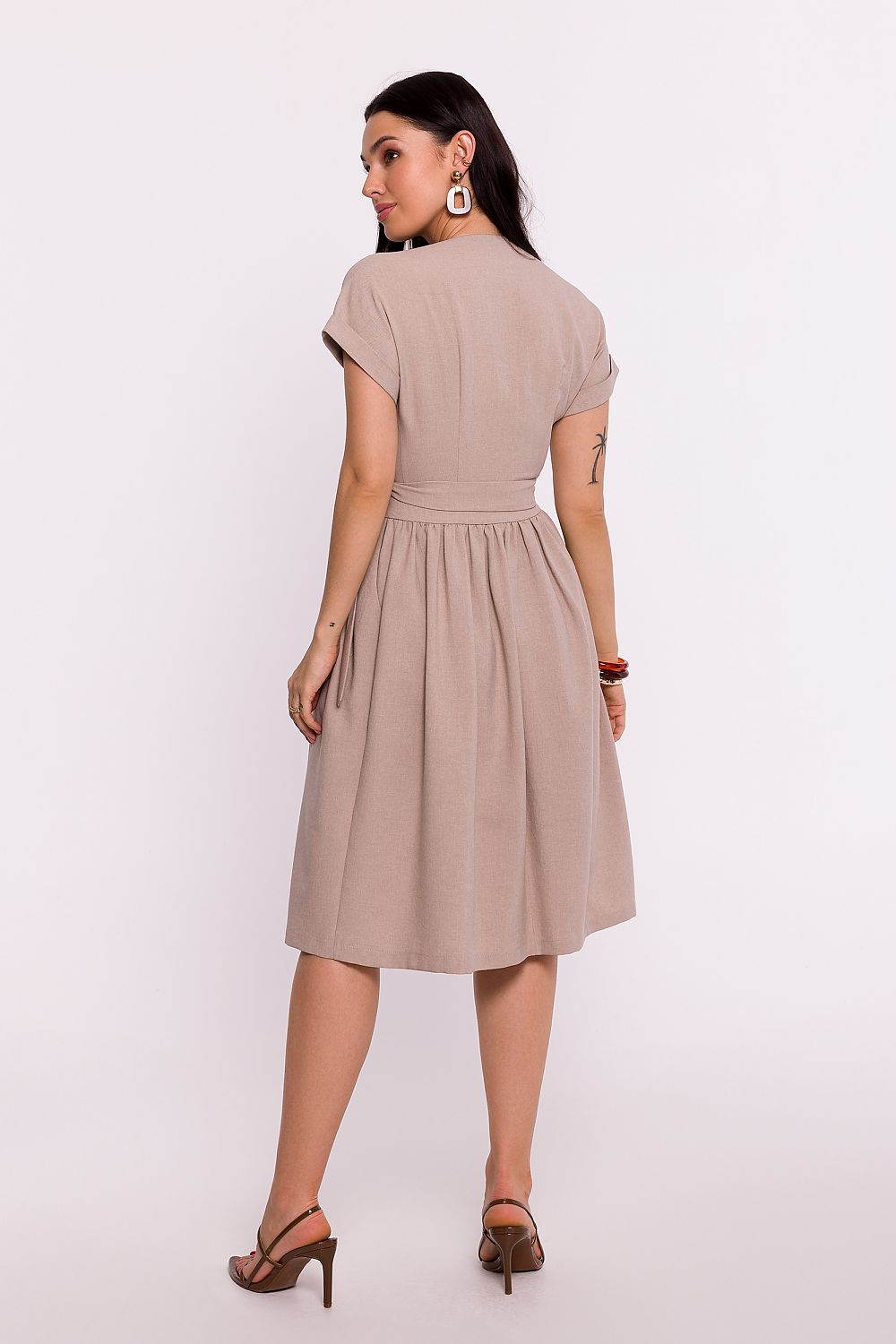 Flared Skirt Envelope Dress