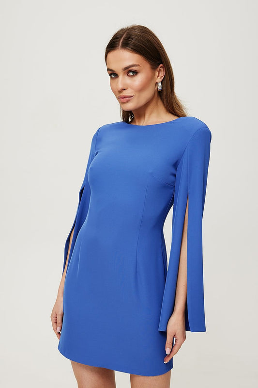 Long sleeves with high slits cocktail dress