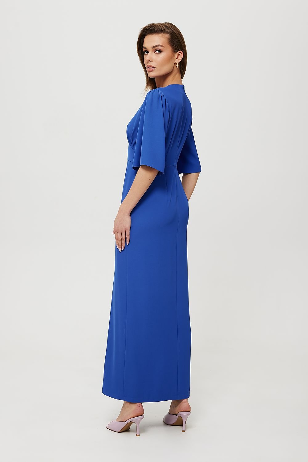 Makover V-shaped Neckline Side Split Maxi