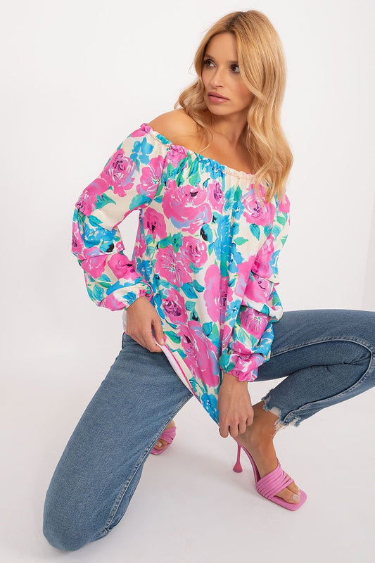 Rue Paris Floral Off Shoulder Blouse