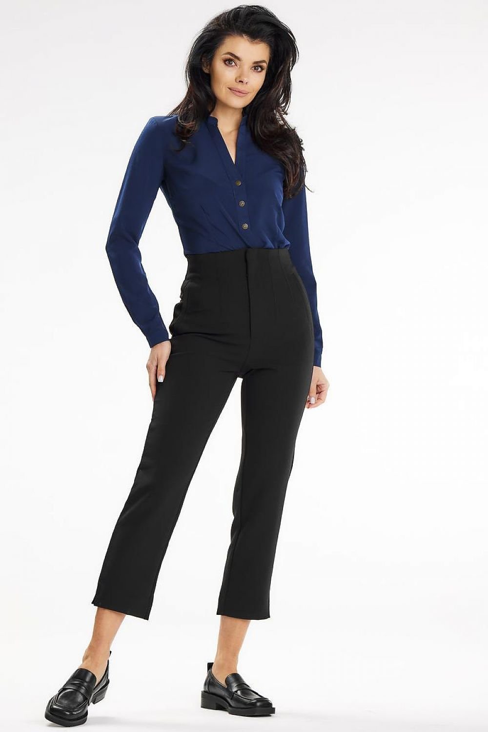 Stand-up Neck Button Top