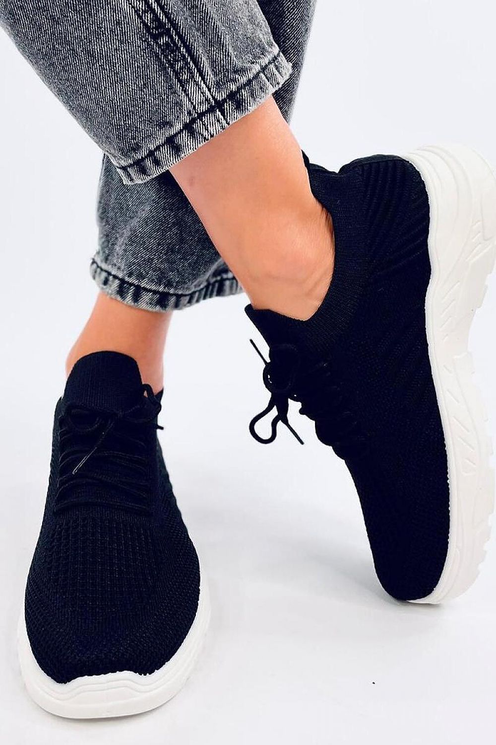 Black Inello Sock Sports Shoes  Shop One Place