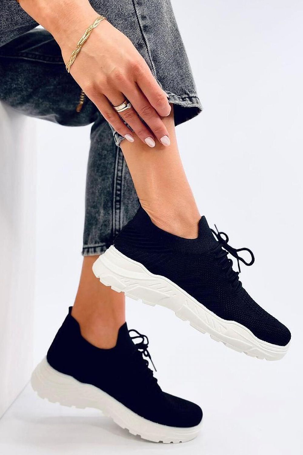 Black Inello Sock Sports Shoes  Shop One Place