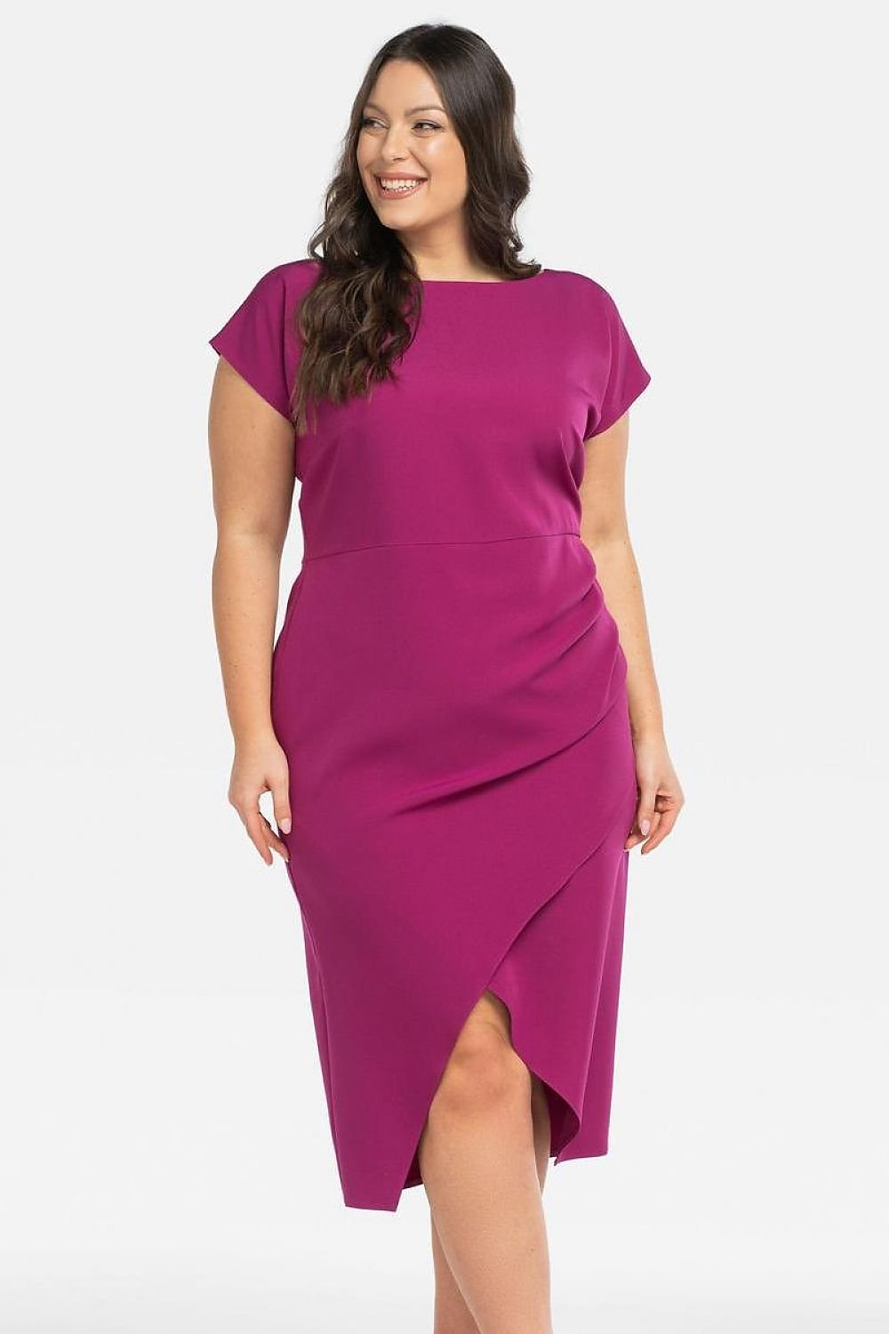 Elegant dress with ruching on the side TARA