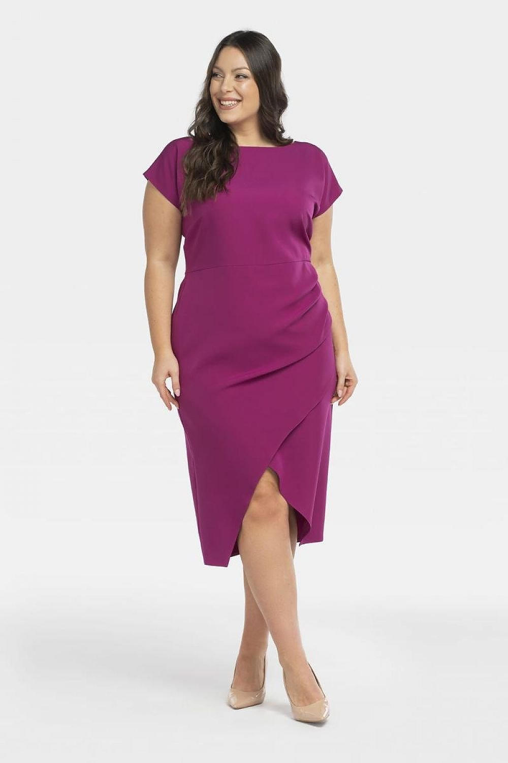 Elegant dress with ruching on the side TARA