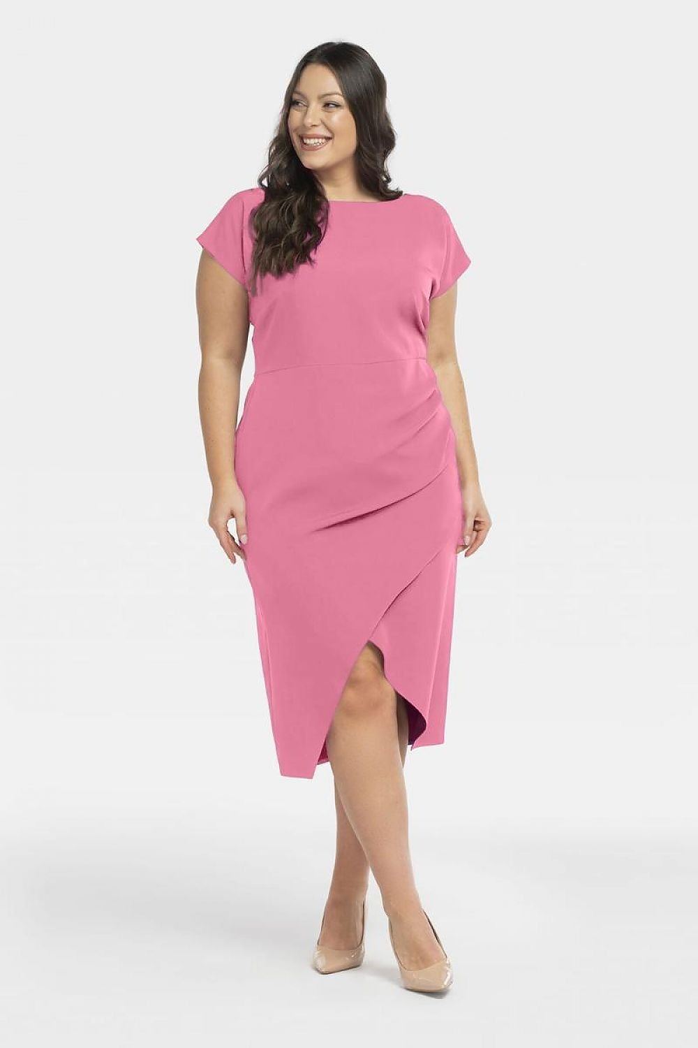 Elegant dress with ruching on the side TARA