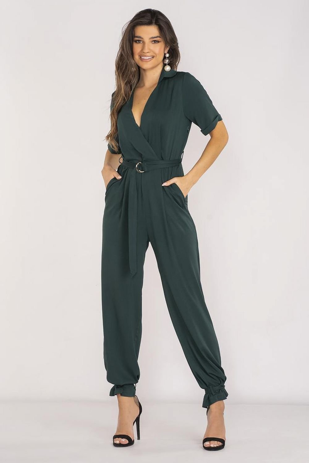 Awama Stylish Jumpsuit with Classic Collar