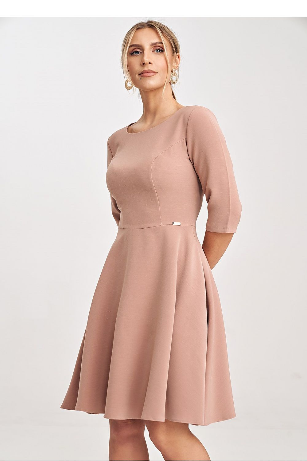 Figl 3/4 Sleeve Flared Dress