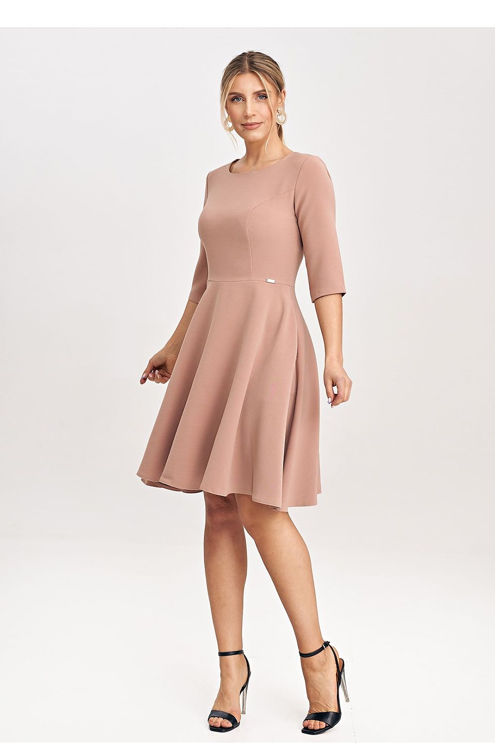 Figl 3/4 Sleeve Flared Dress