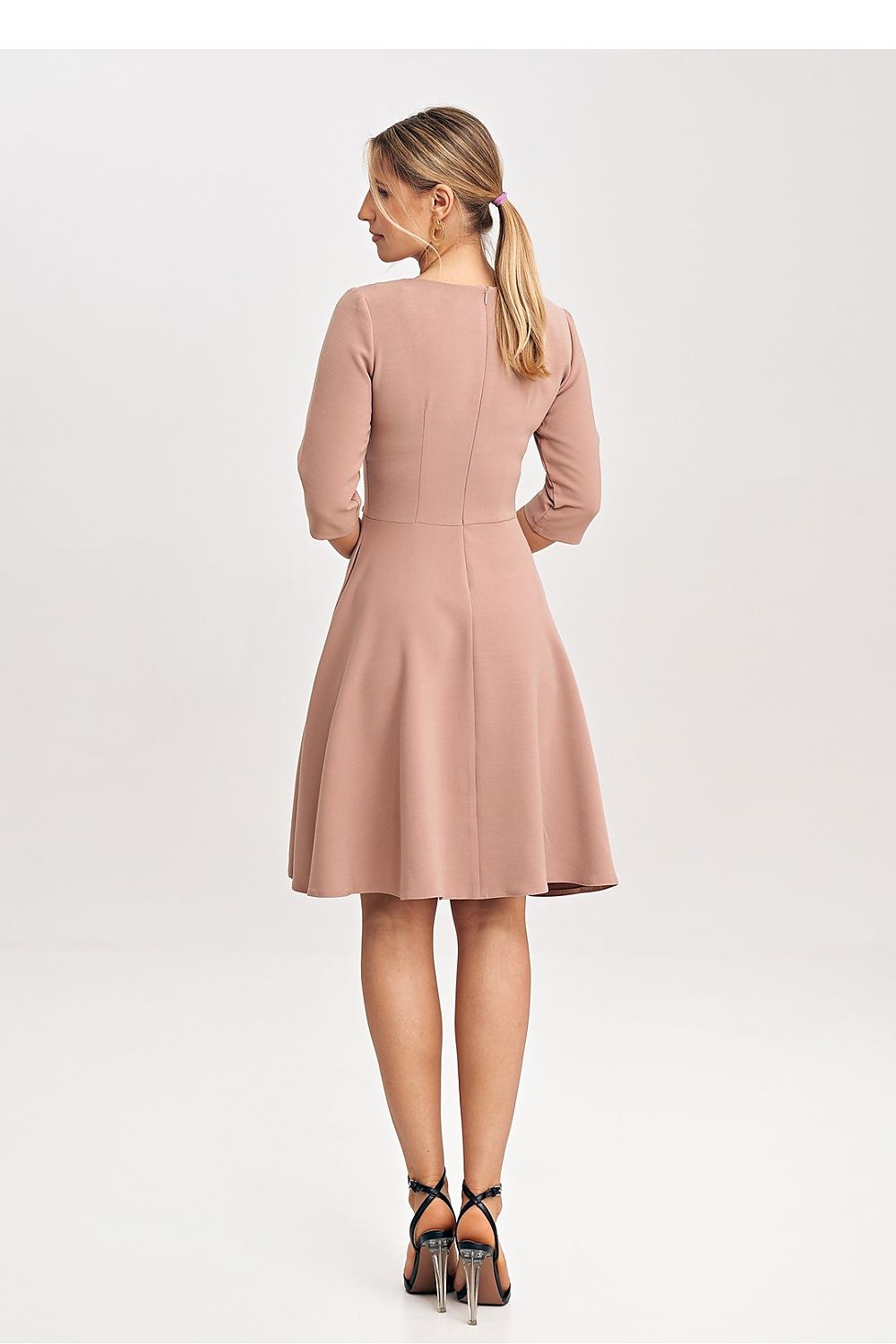 Figl 3/4 Sleeve Flared Dress