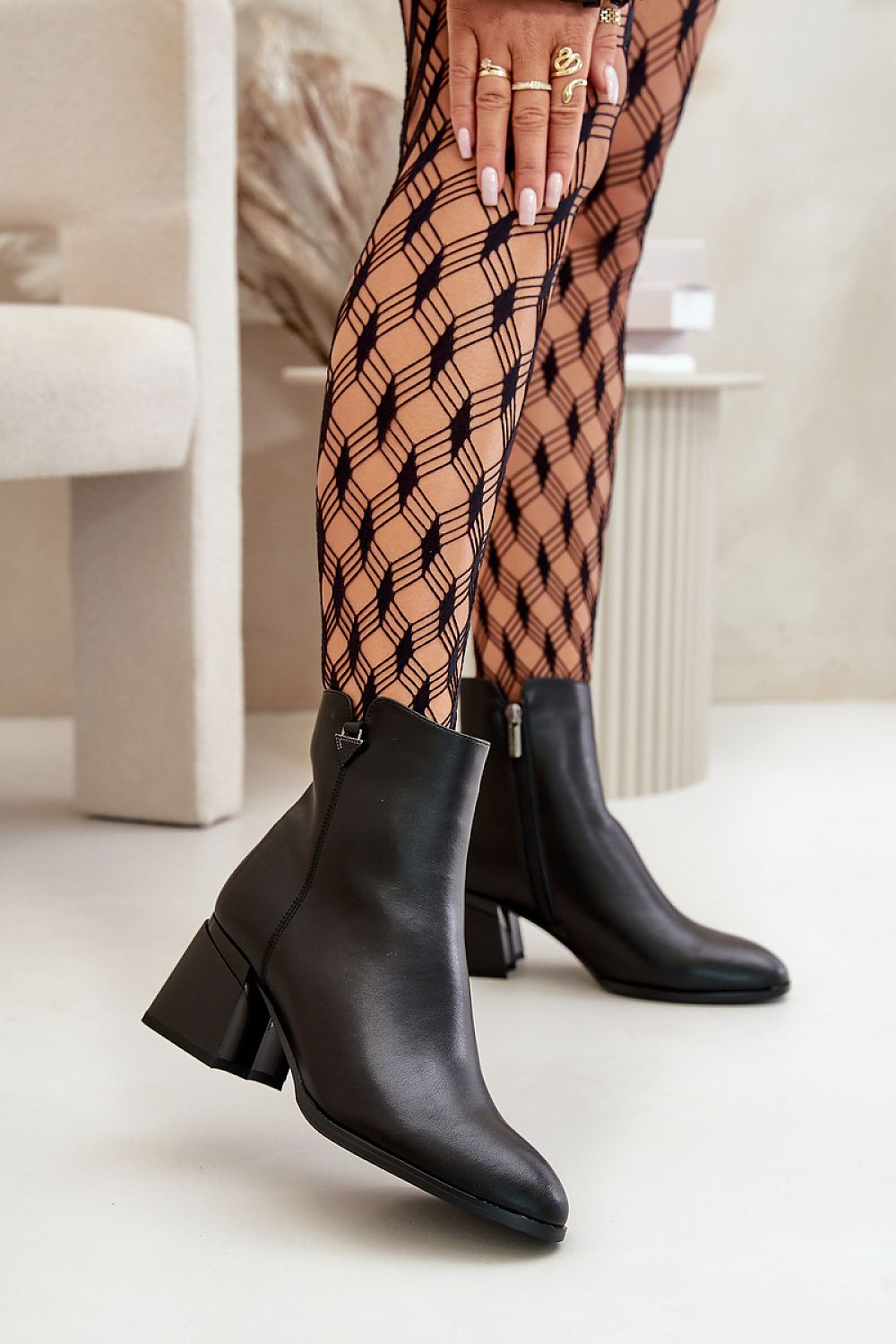 Vinceza Block Heel Ankle Boot  Shop One Place