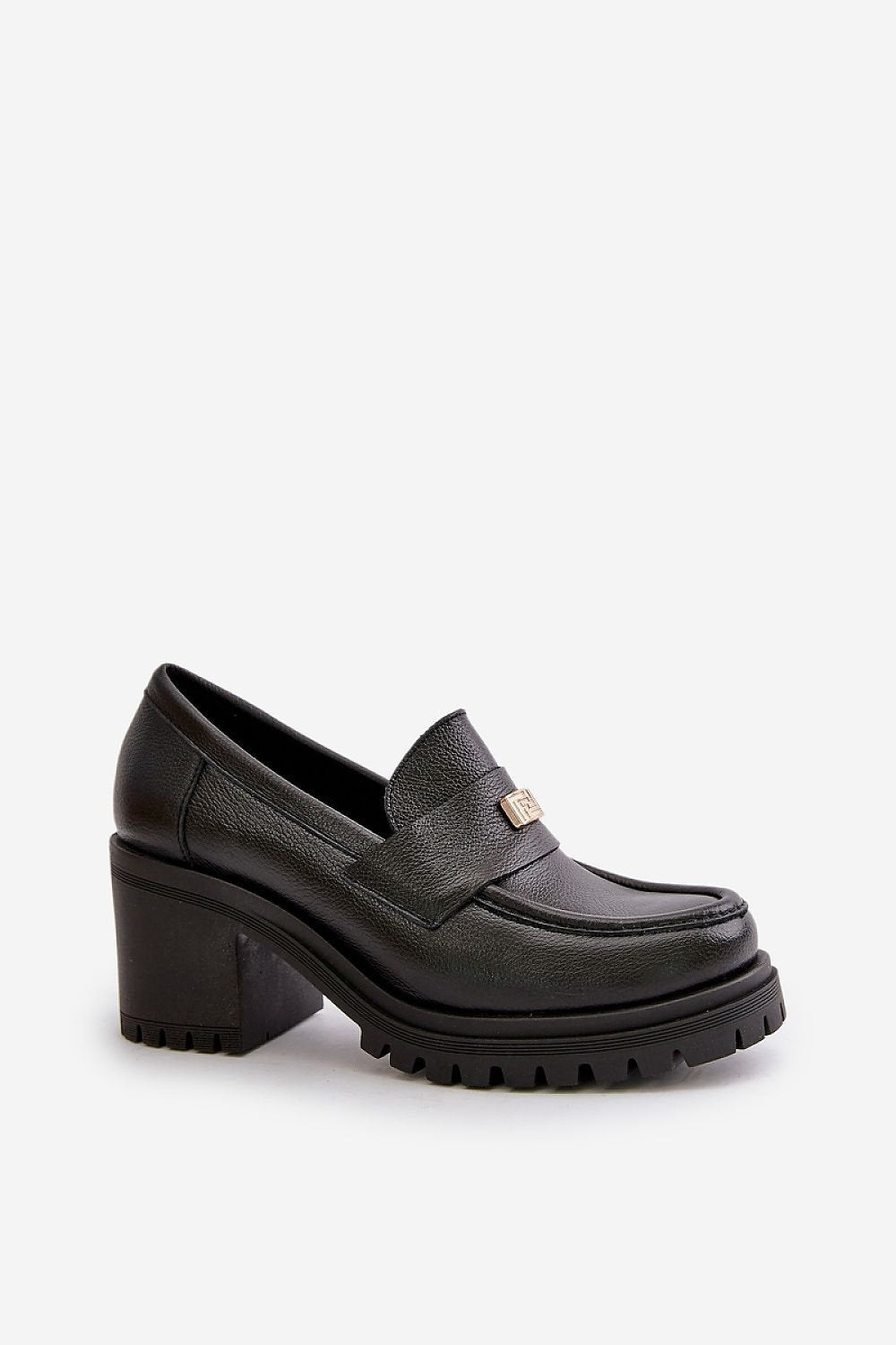 Low Platform Heeled Round Toe Loafers