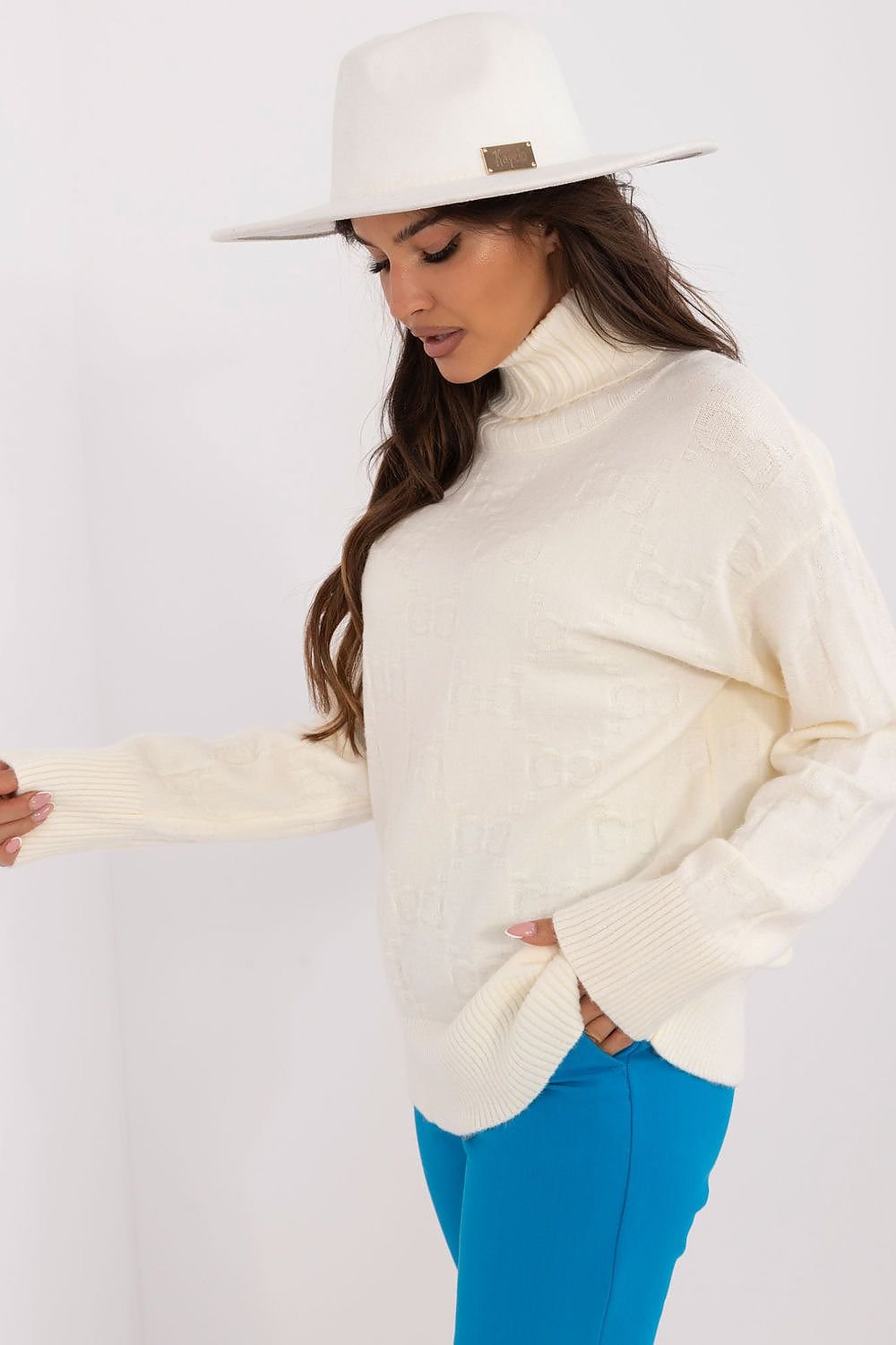 AT Varied Texture Turtleneck Sweater