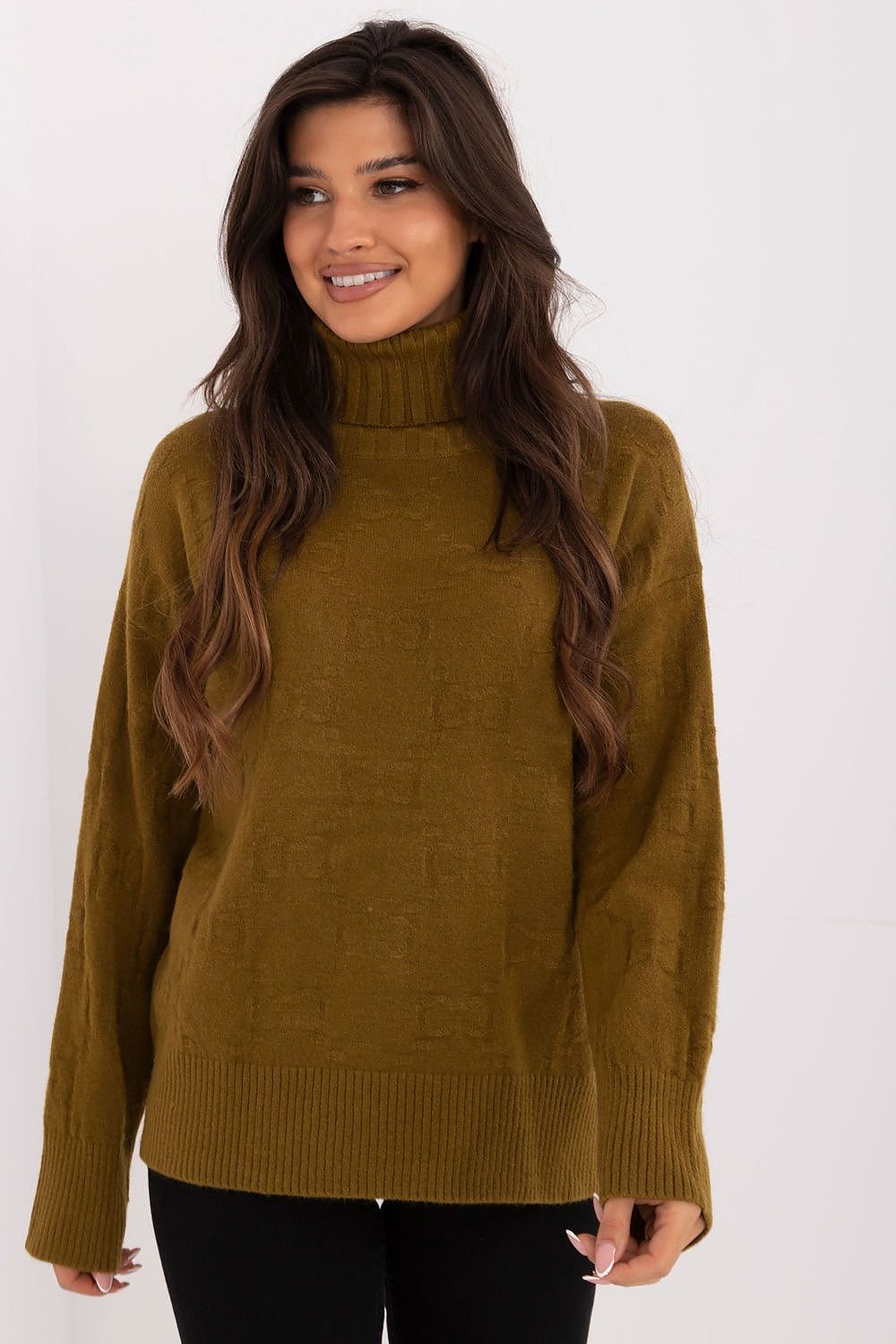 AT Varied Texture Turtleneck Sweater