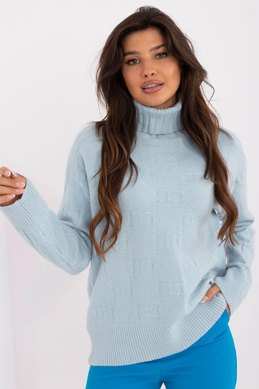 AT Varied Texture Turtleneck Sweater