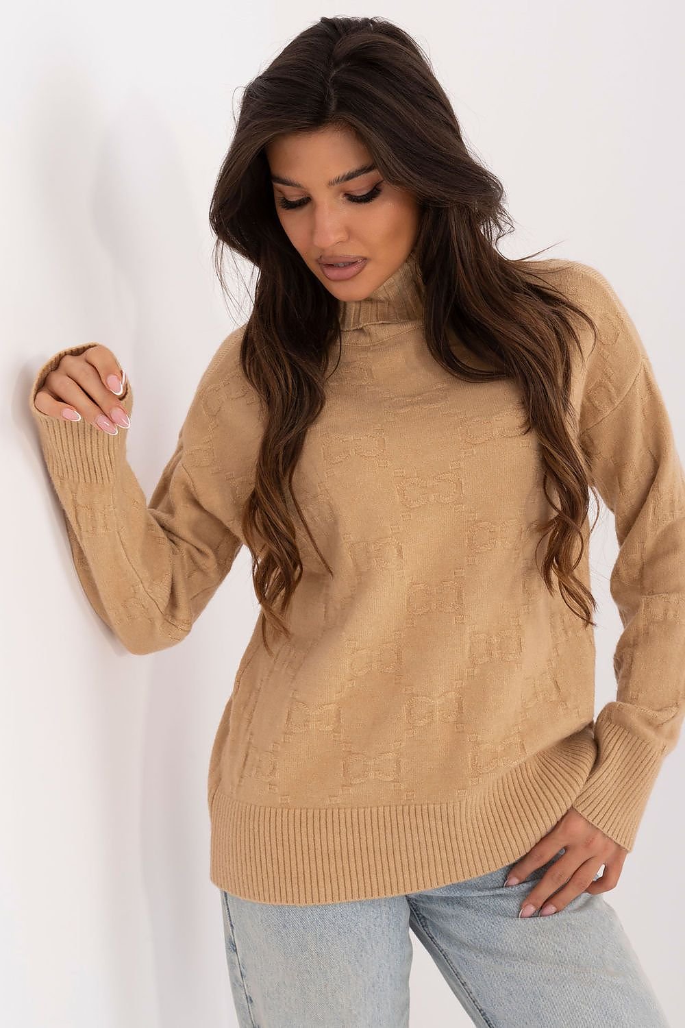 AT Varied Texture Turtleneck Sweater