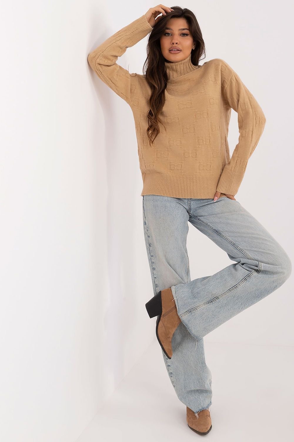 AT Varied Texture Turtleneck Sweater